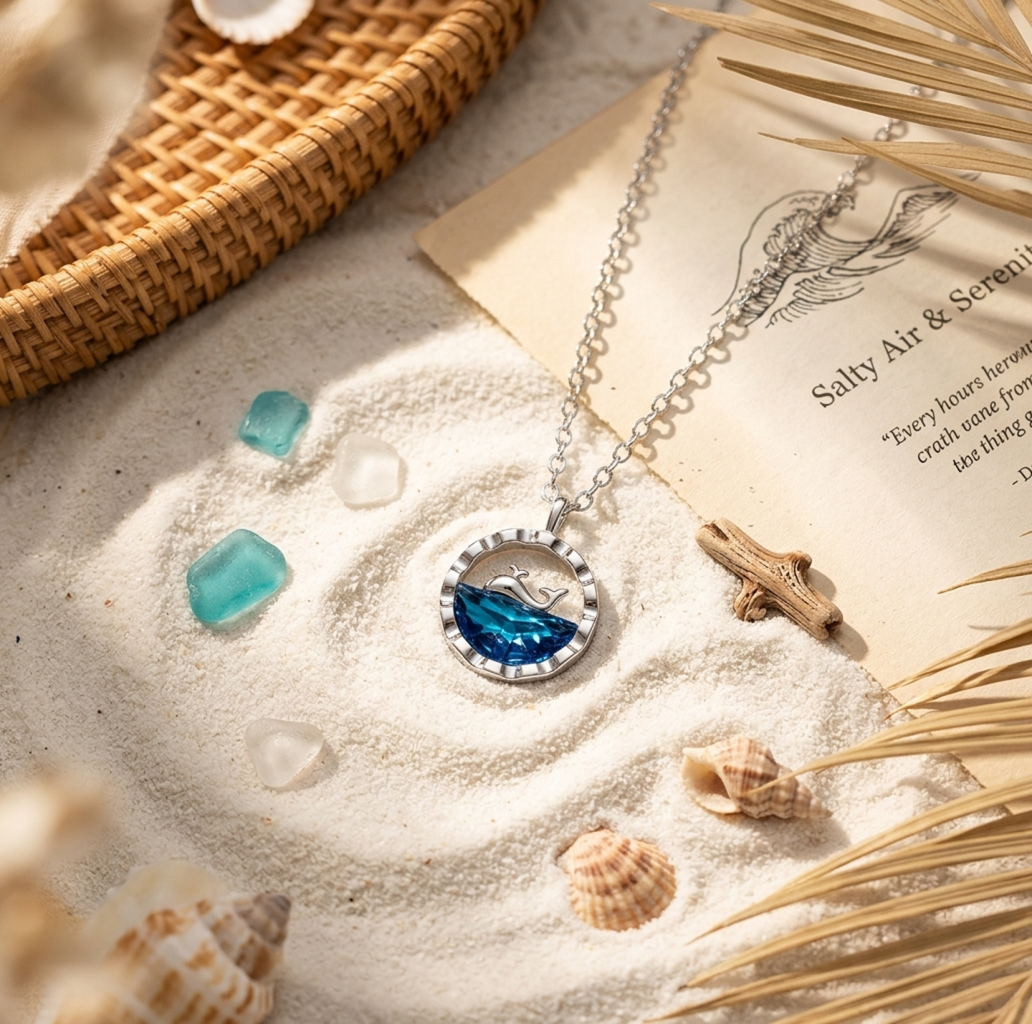 Ocean Mist™ Dolphin Pendant – Blue Crystal Serenity